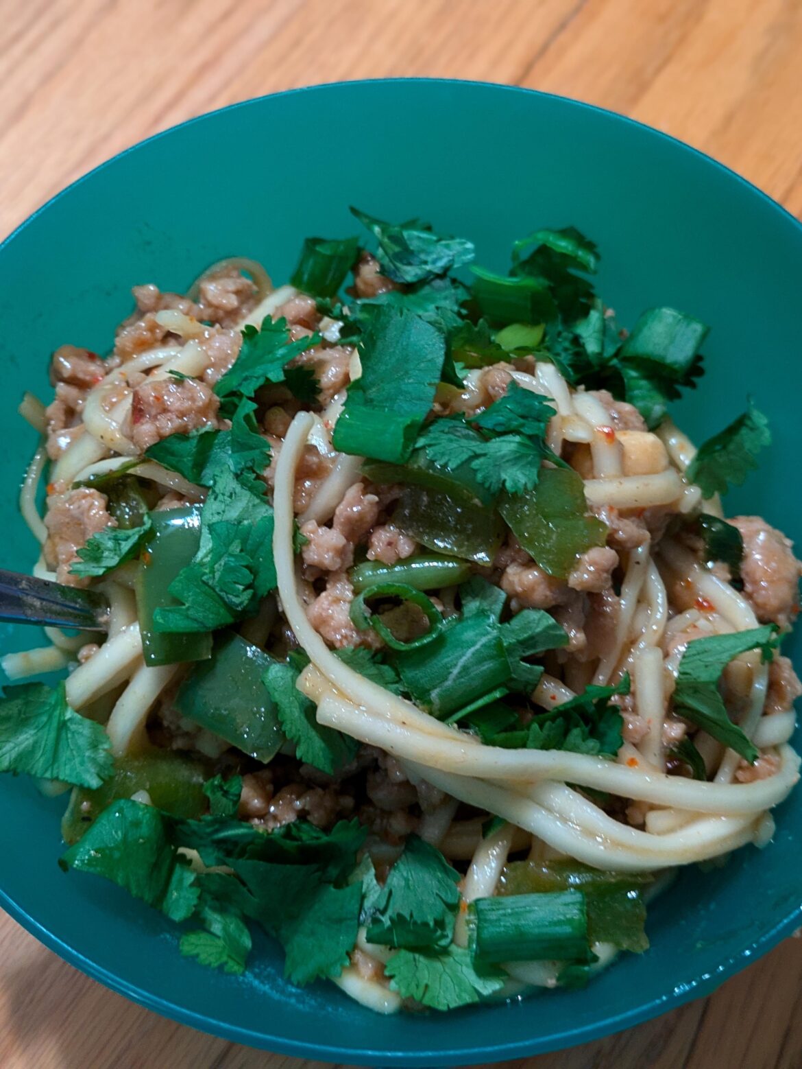 Pork noodle stir fry 10/10