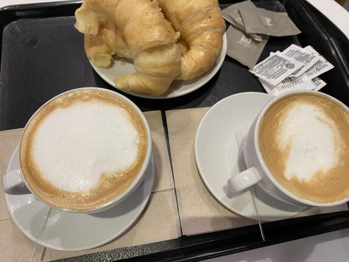 coffee with croissants. YPF full