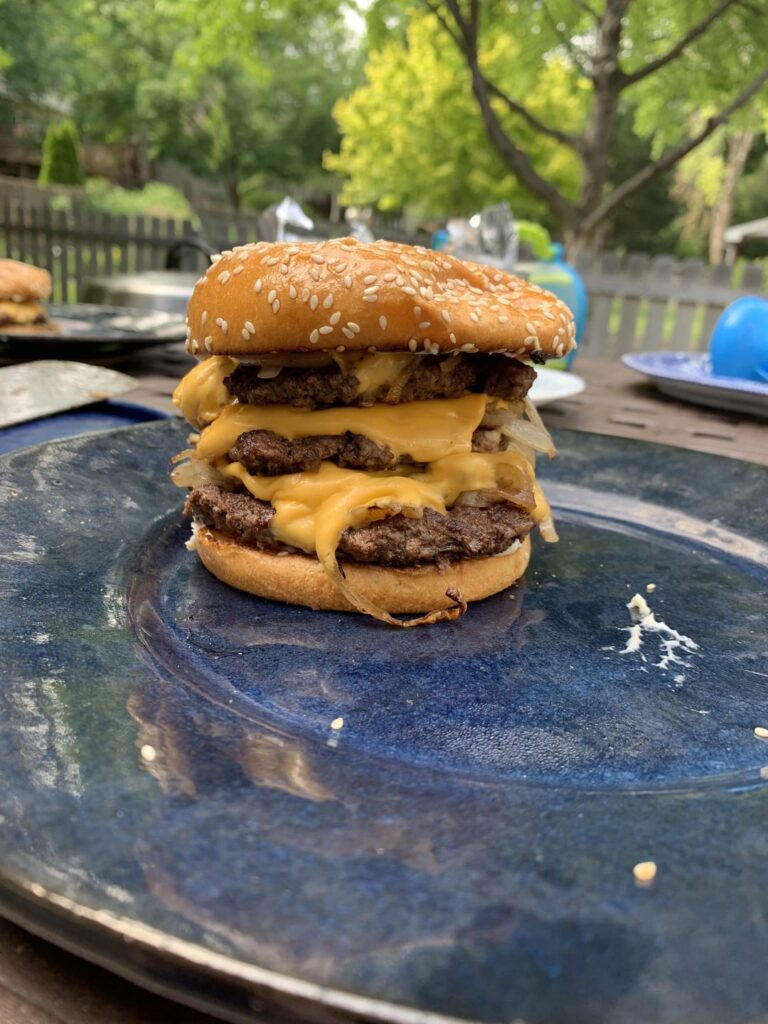 Onions on top of each patty