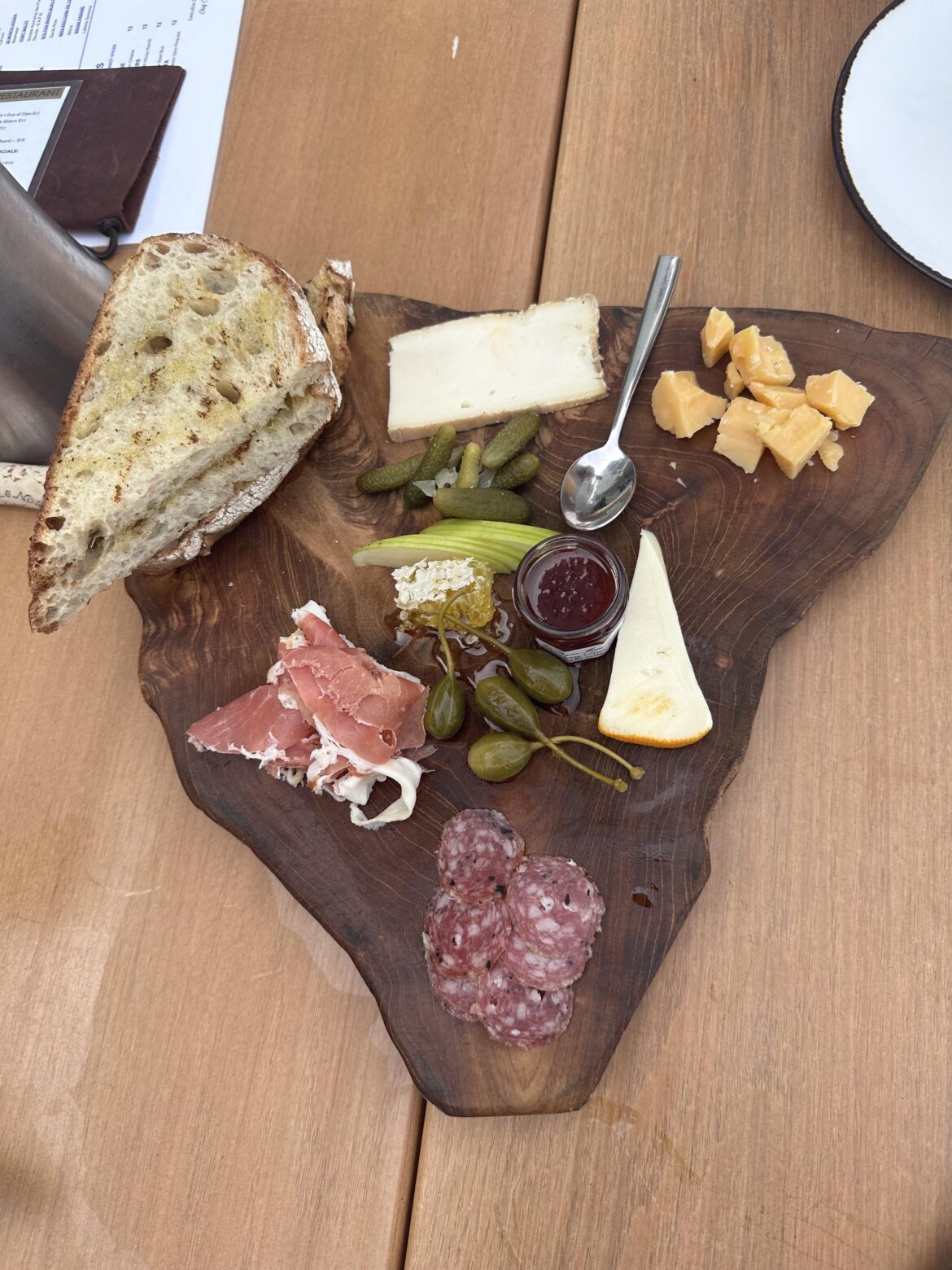 My first charcuterie board! Any recommendations on how to improve or what to try?