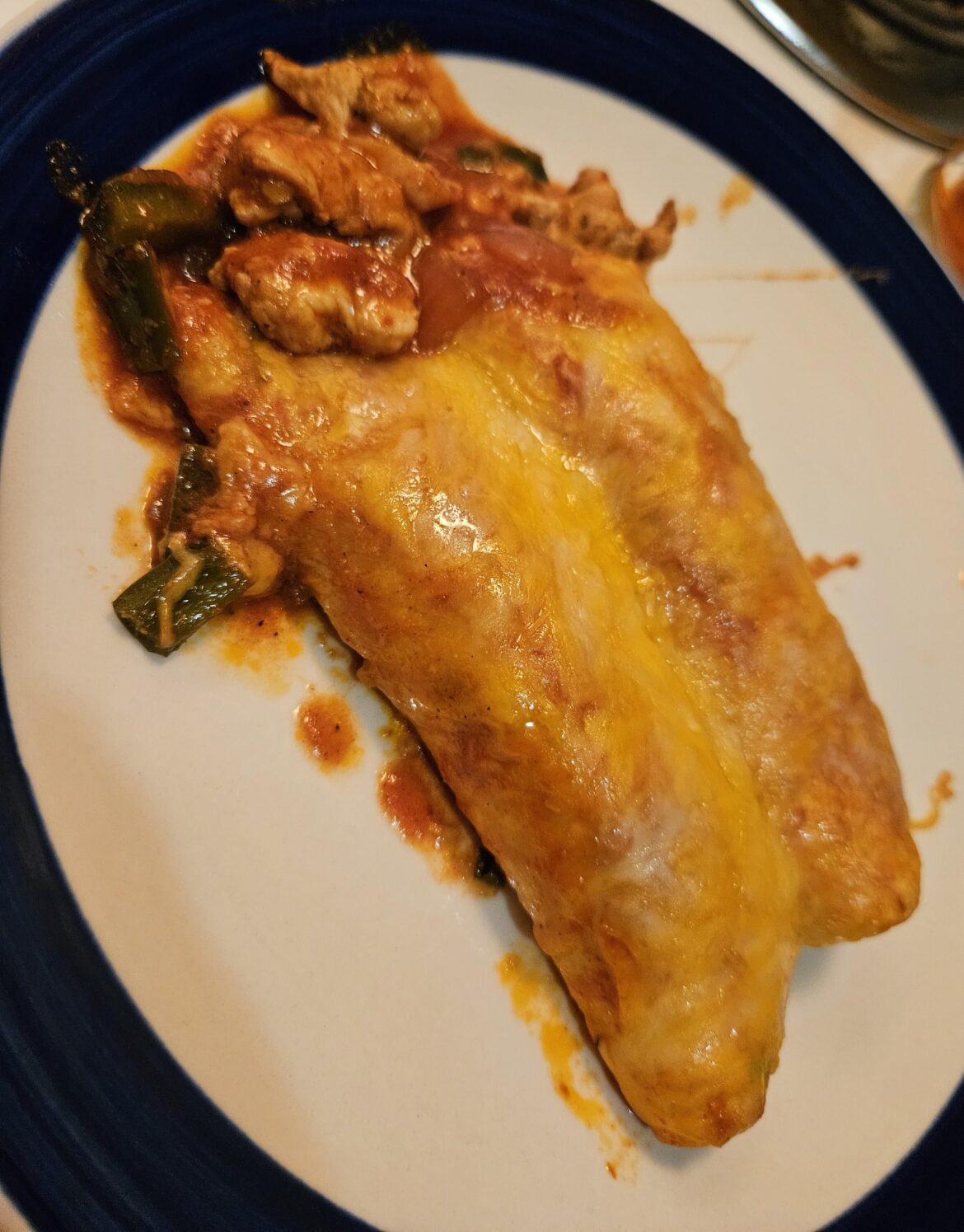 Salsa roja chicken enchiladas