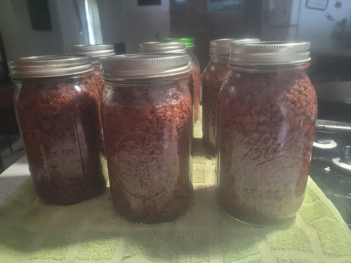 7 quarts of ground moose