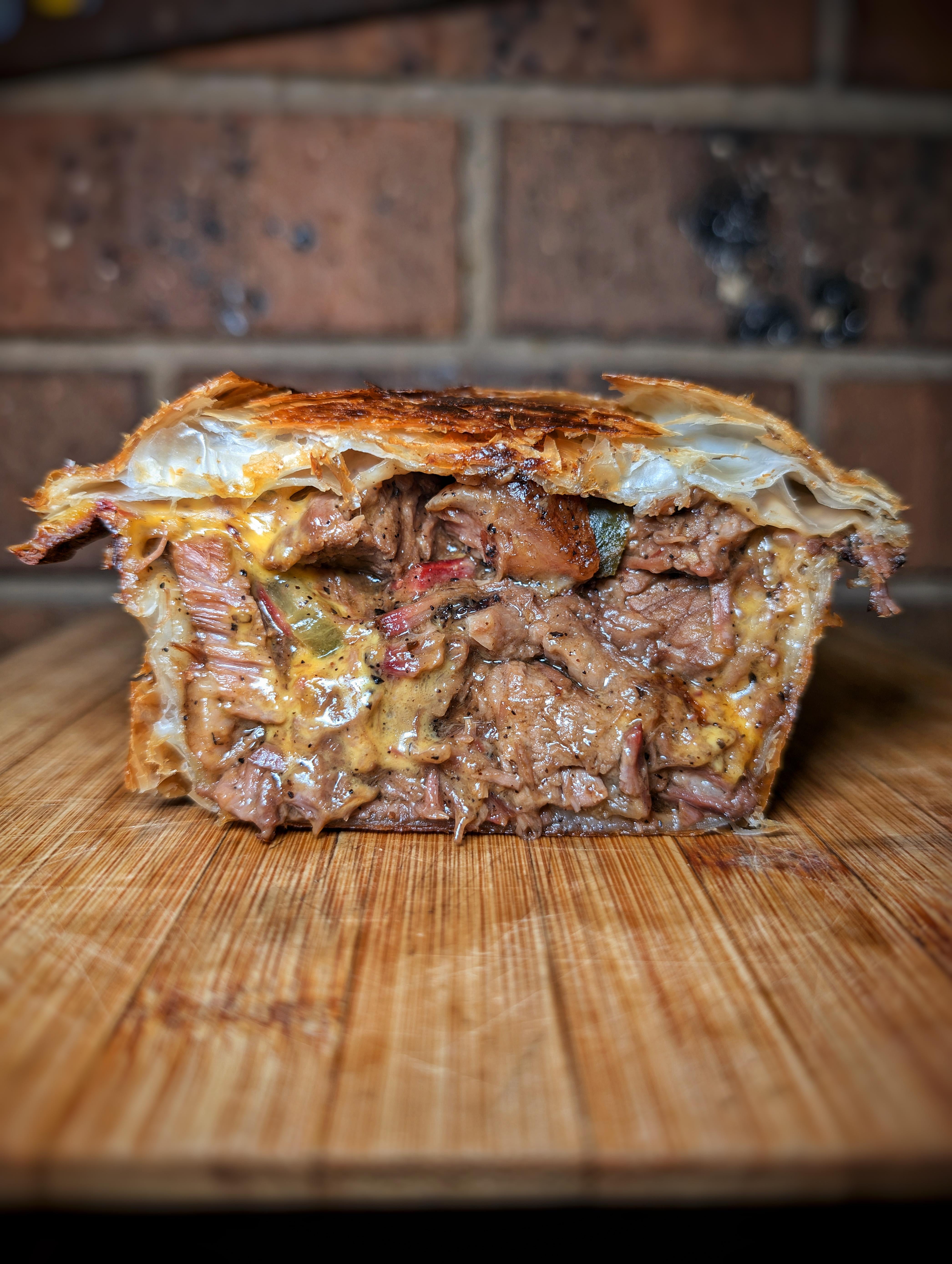 [homemade] Brisket, jalapeno, pickle and cheese PIE Dining and Cooking