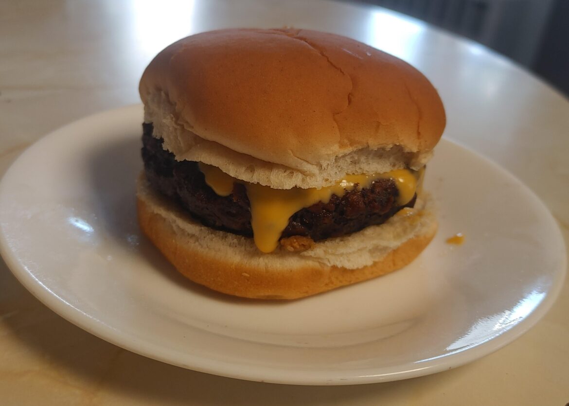 Cheeseburger on a bun