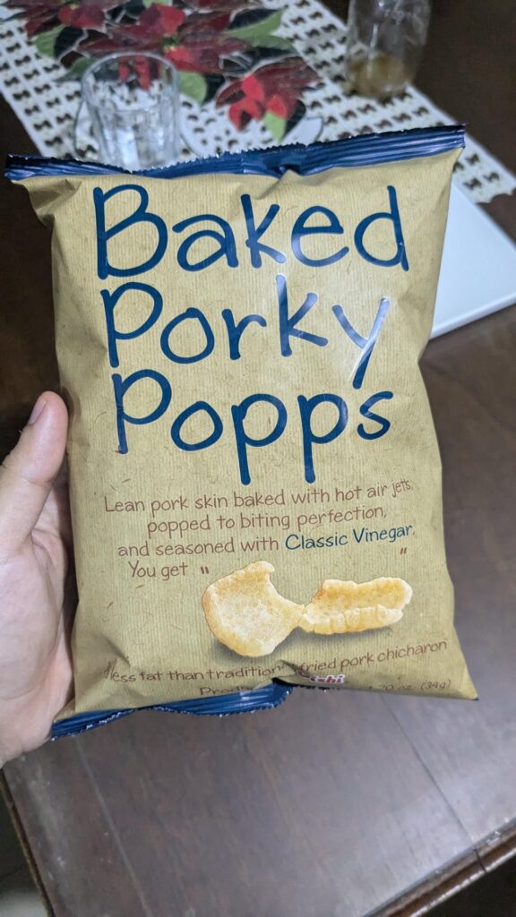 A cult gem in my country - a whole bag of chicharron (pork skin pops), only it's 130 cals and 20g protein