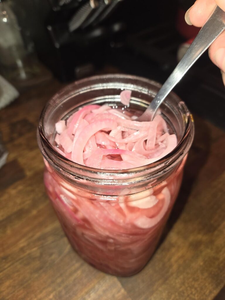 I made pickled red onions last night, I'll be putting these on pretty much everything