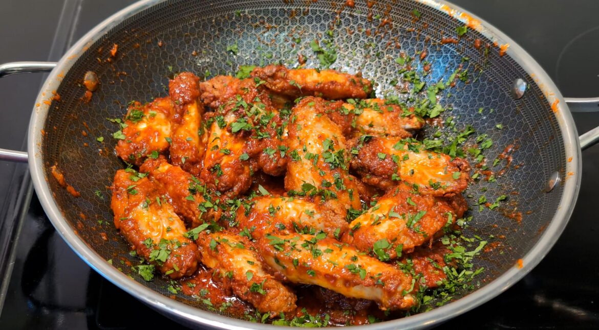 Tandoori Fried Chicken Wings (Apologies for the messy pan)