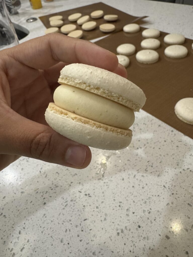 My very first attempt! Unflavored/uncolored shells with white chocolate vanilla bean ganache. 🍦