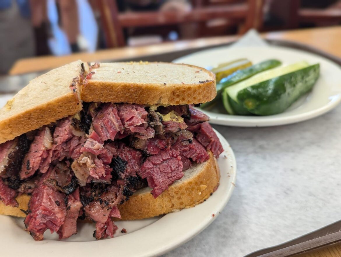 [I ate] Pastrami and pickles @ Katz Deli NY