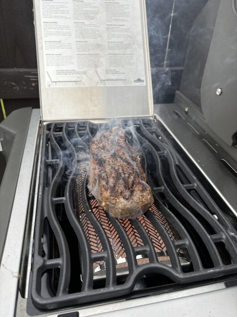 First time using the IR burner on my new grill to sear a steak!