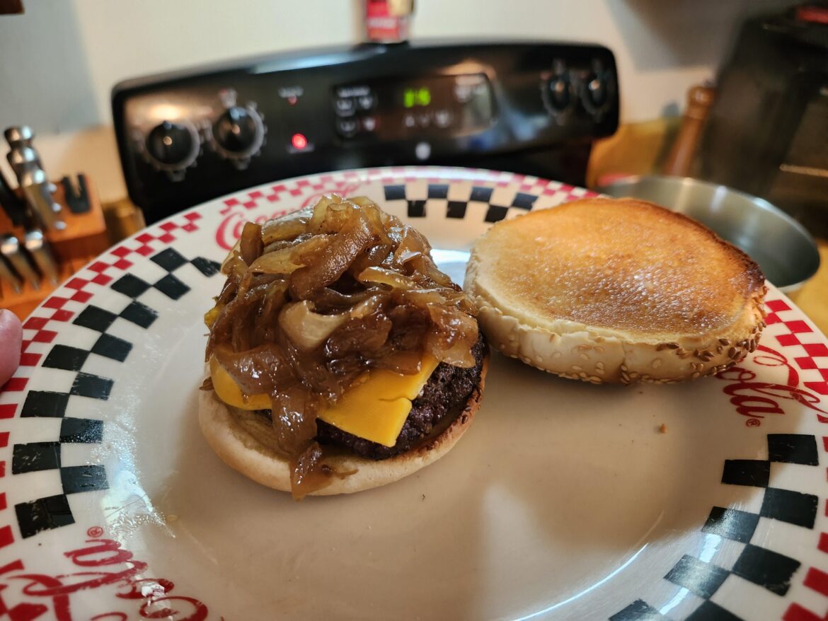 Think I put enough onions on my burger?