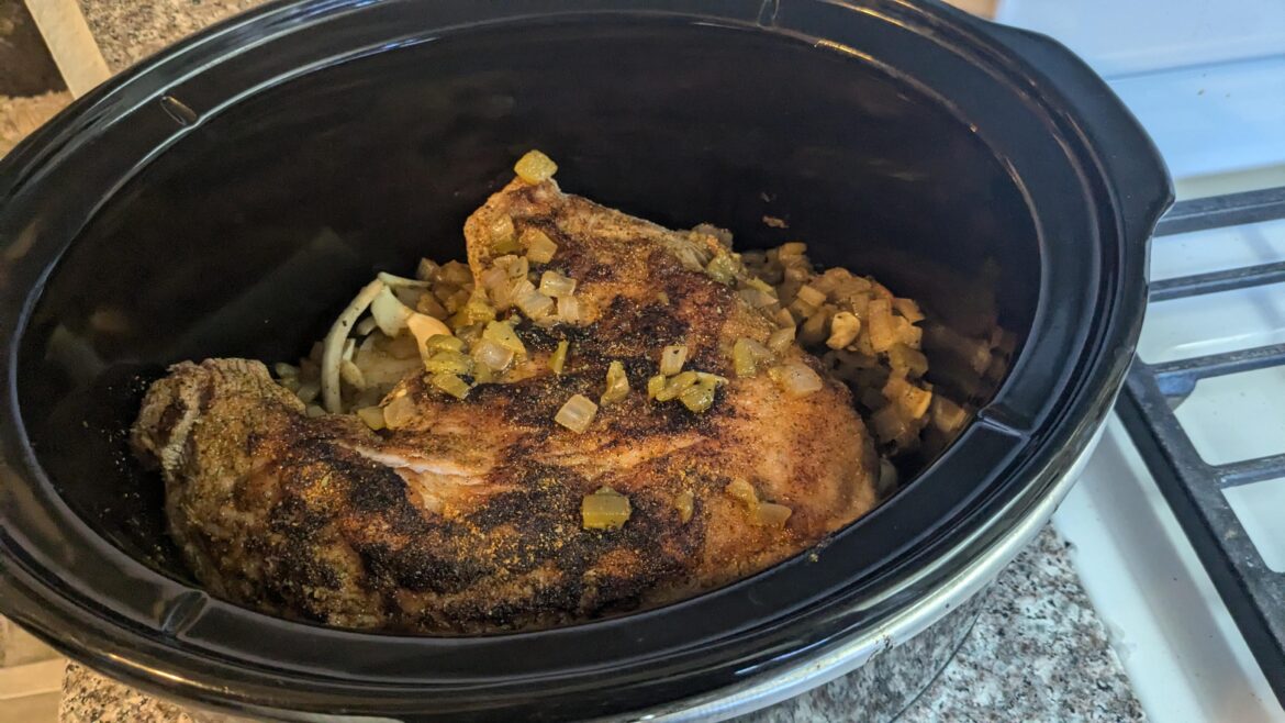 It's going to be 112 f outside today, so tritip in the crockpot.