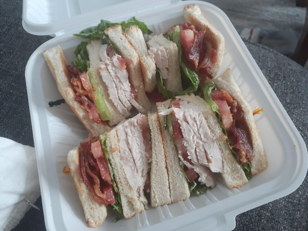 Triple decker turkey club. It'll heal what ails ye