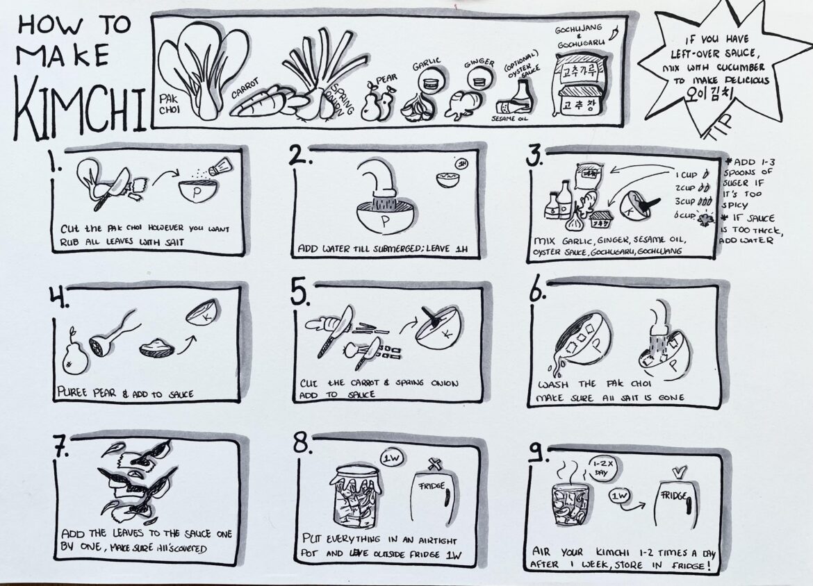 I drew my own recipe for kimchi