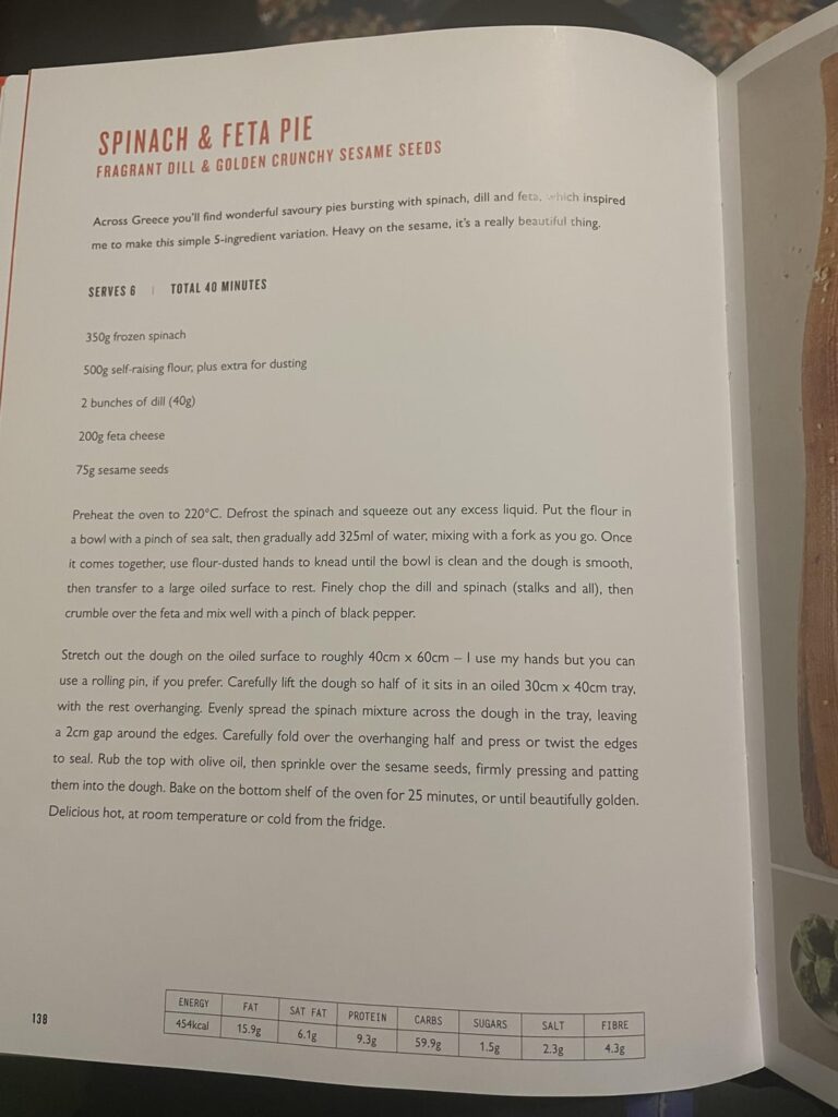 Spinach and Feta Pie.