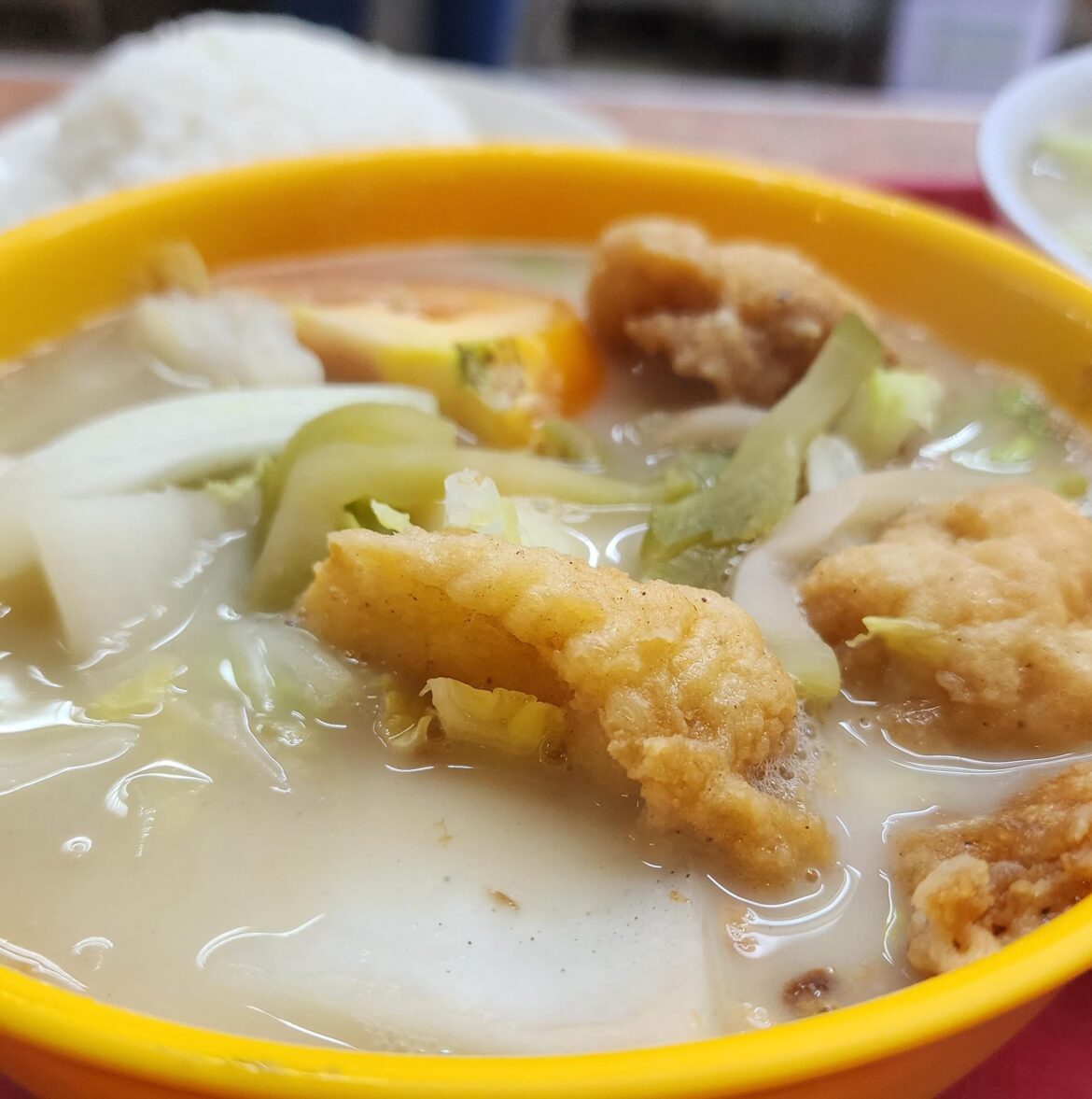 Fried fish soup in Singapore