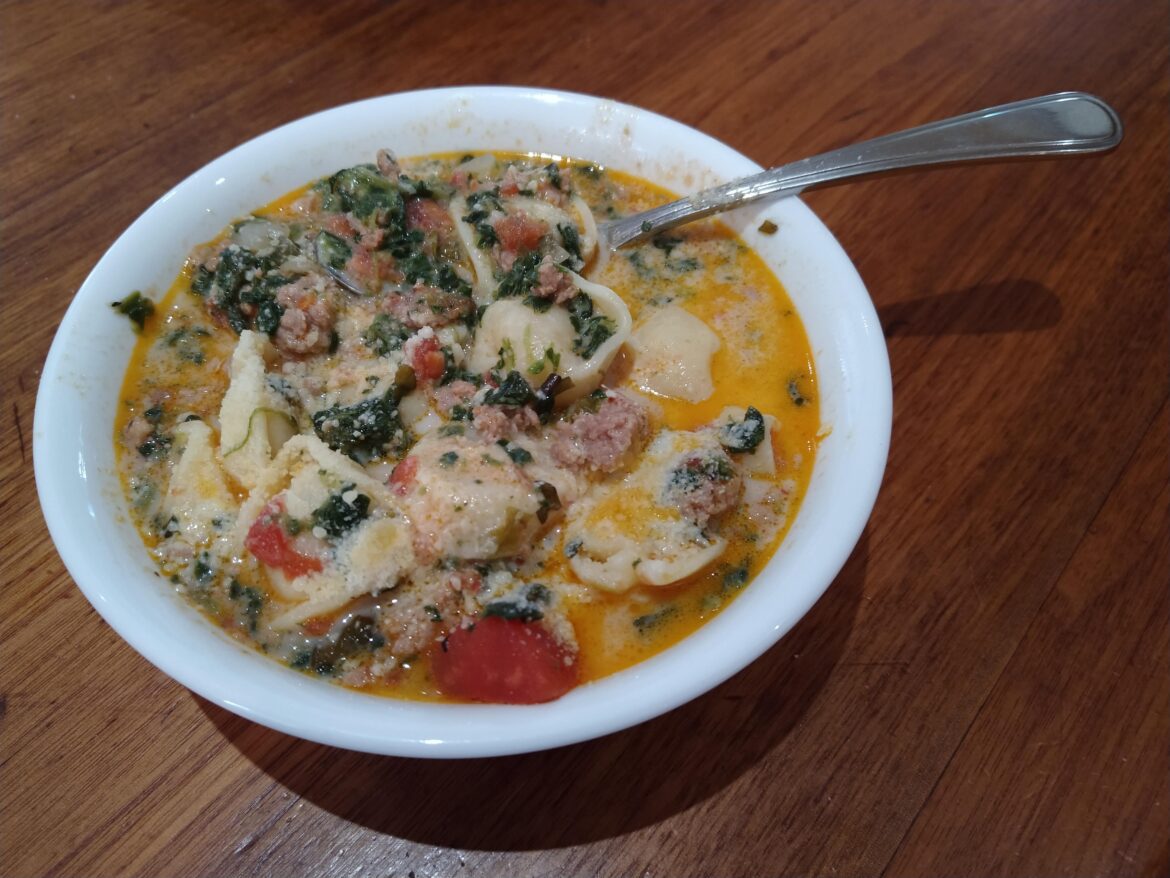 I finally made "The Soup", but with spicy Italian sausage.