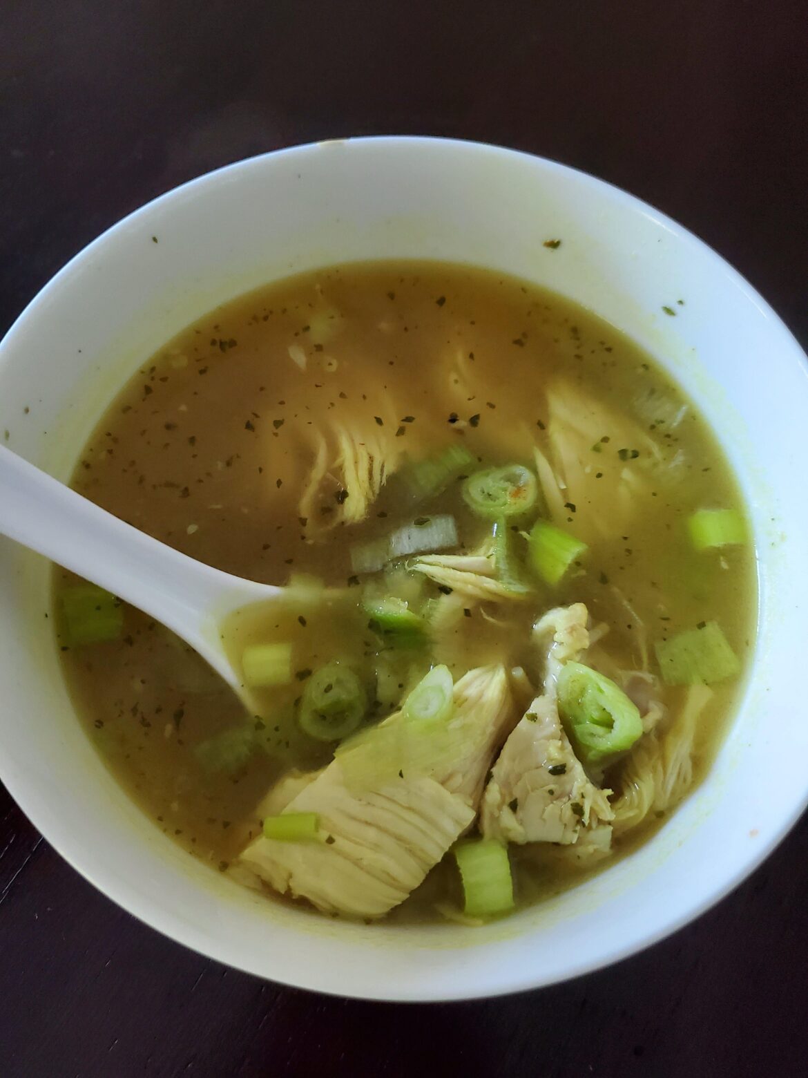 When you're boiling noodles and adding leftover chicken, add sweet syrup into the soup. It'll break up the chicken fats(?) so the chicken is less chewy.