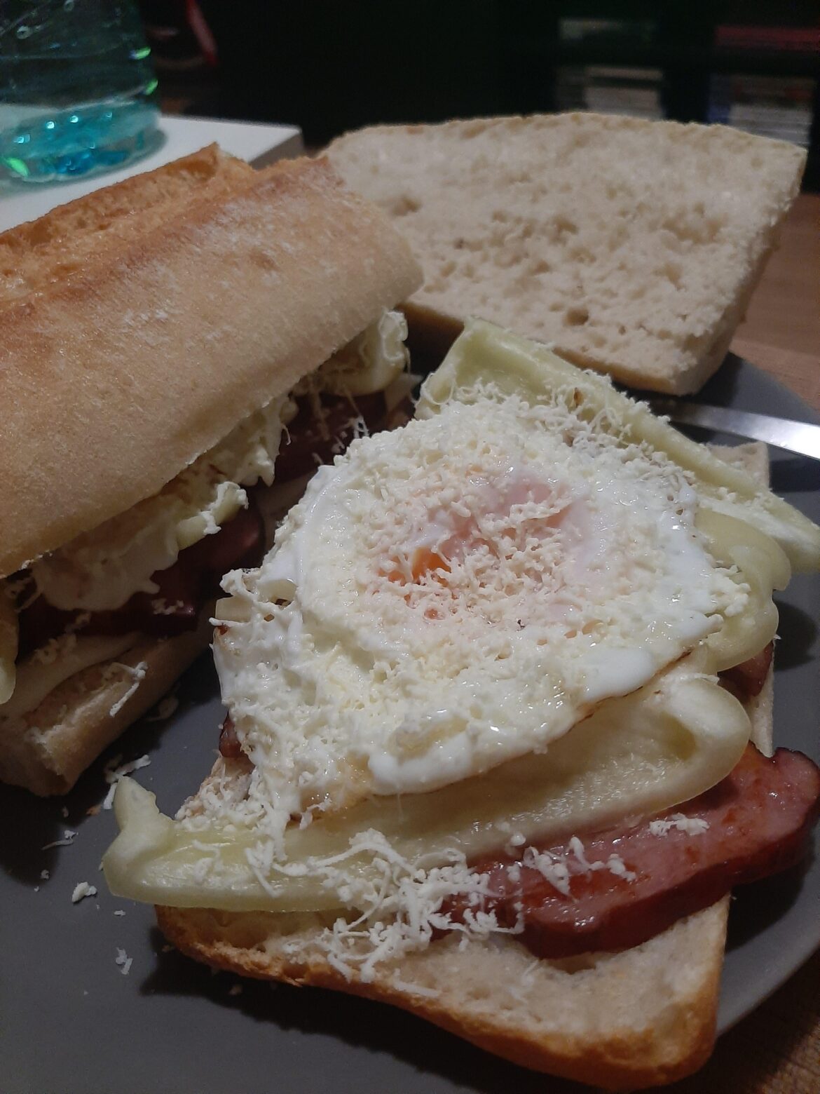 Made a sandwich, and what's a sandwich without an egg?
