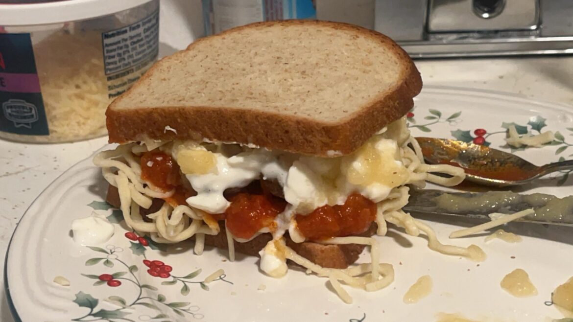 Leftover Spaghetti Sandwich
