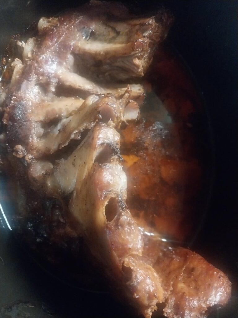 St. Louis style ribs on low for 7 hours. The second picture is the bones that came out clean at the end of the cook.