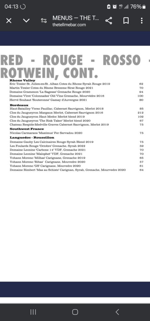 What wine on this menu is a must try?