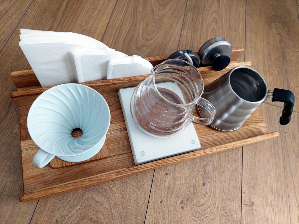 I made this tray to quickly get my coffee poured over