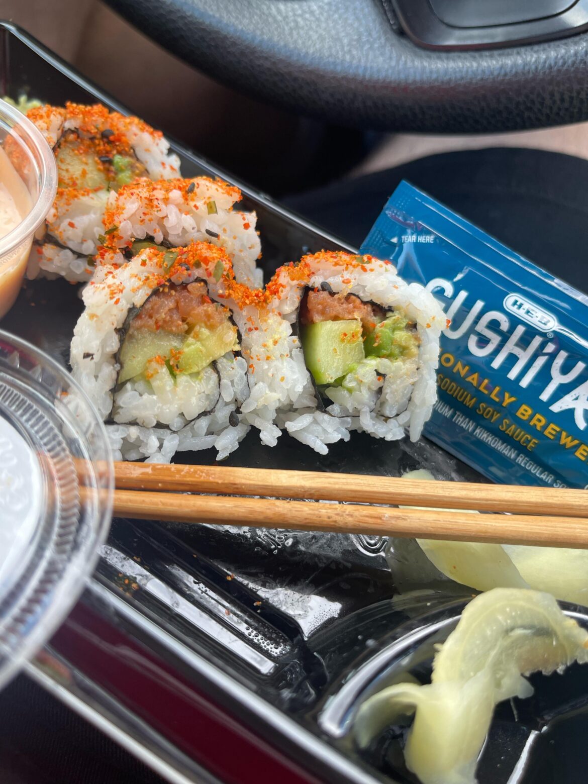 When did H‑E‑B drastically reduce the Tuna portions in the sushi rolls?