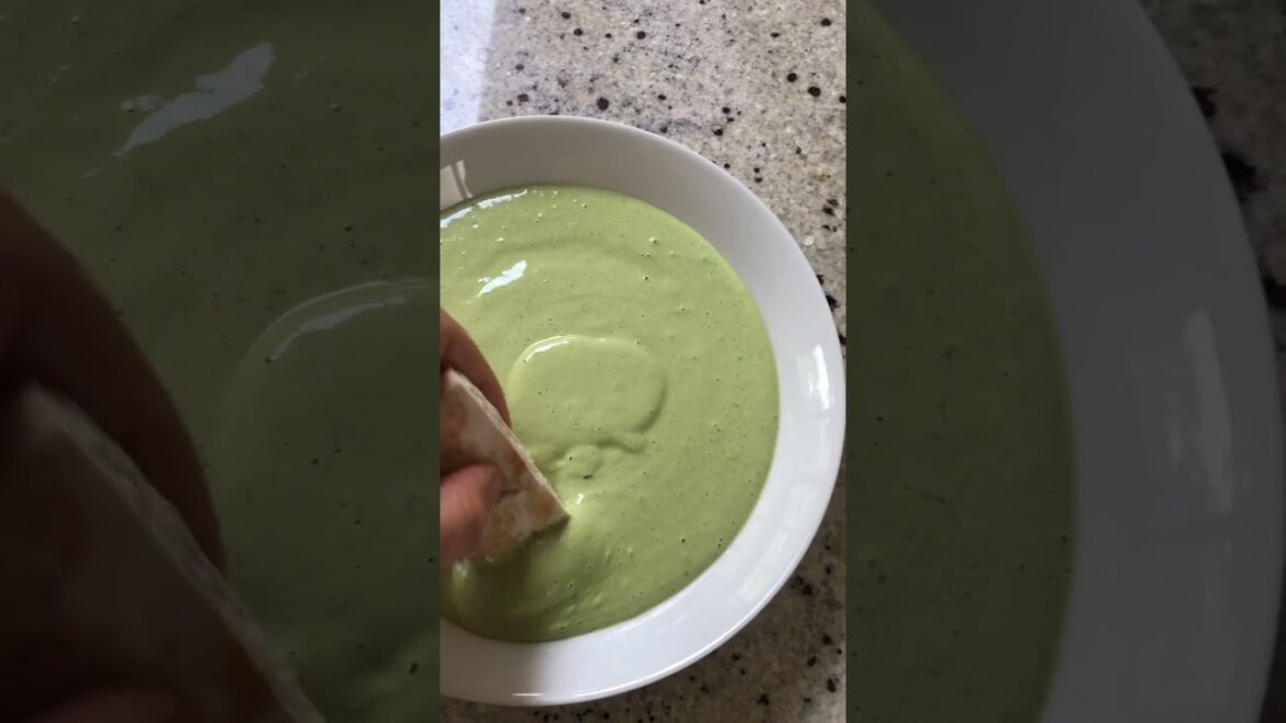 Delicious green tahini dip #food #easy #viralvideo Delicious green tahini dip #food #easy #viralvideo