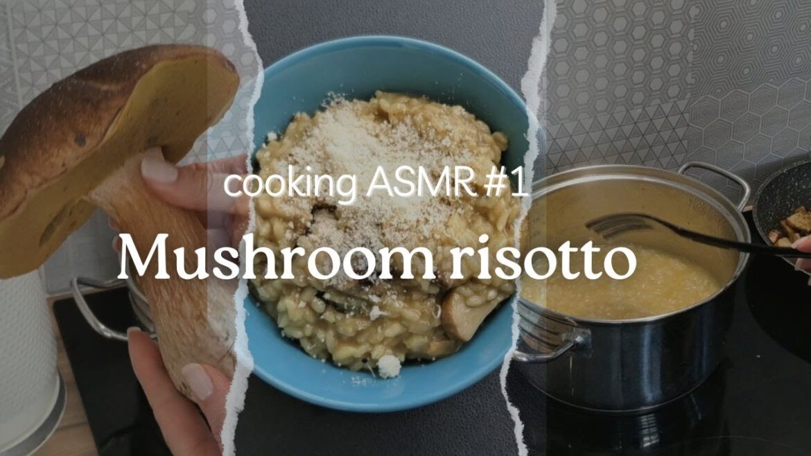 ASMR cooking: #1 Wild mushroom risotto made in a super tiny kitchen!