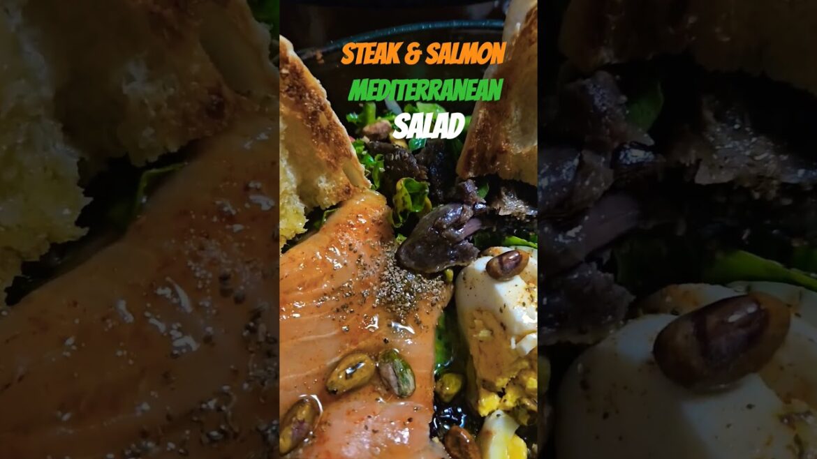 Steak and Salmon Mediterranean Salad