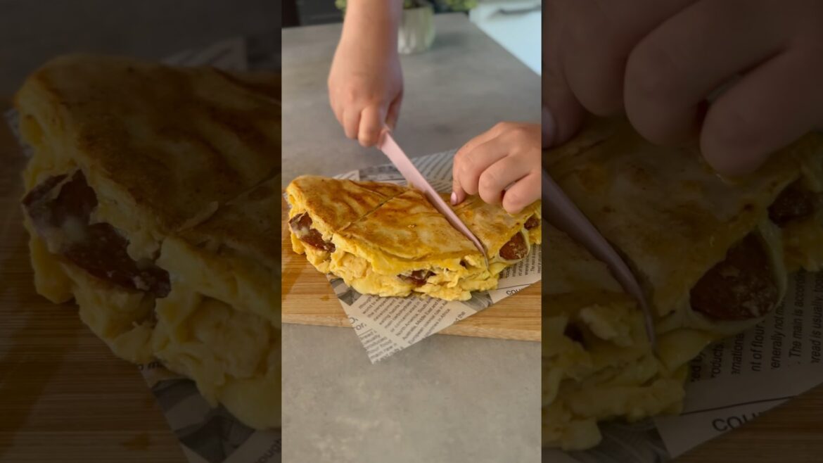 Lebanese lavash, filled with Turkish #sausage , egg and #cheese e