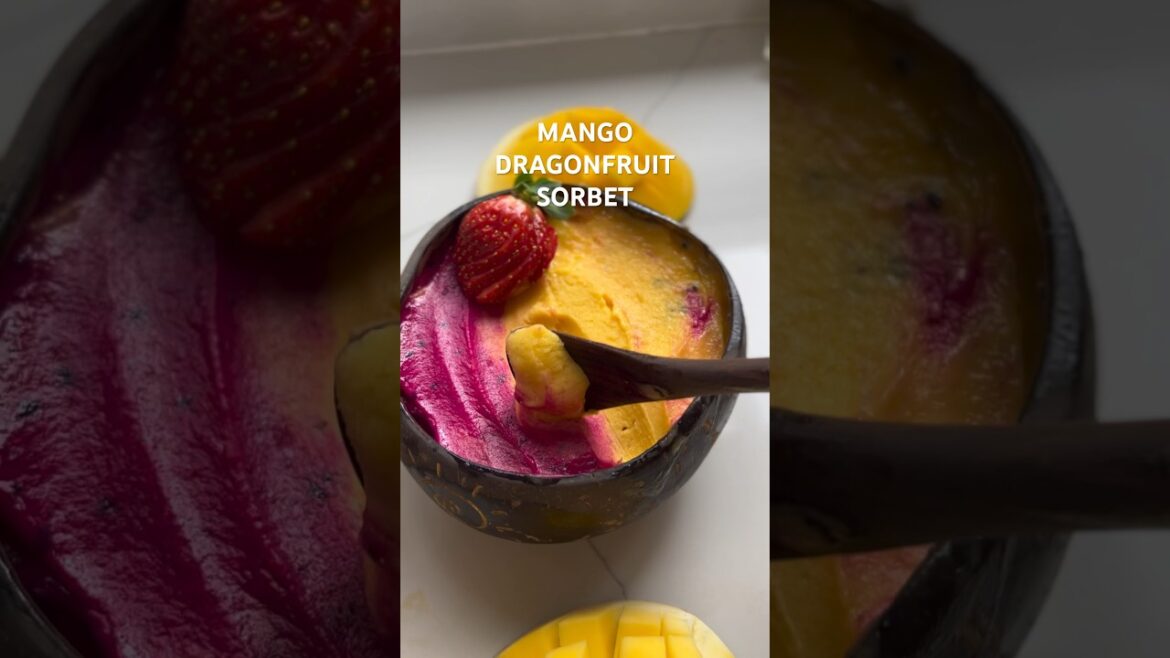 Delicious Homemade Mango Dragon Fruit Sorbet—Quick & Easy #shorts #healthyshorts #wellness
