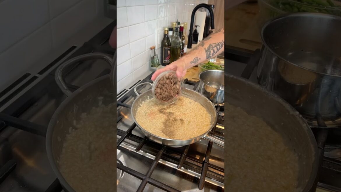 Italian Sausage and Asparagus Risotto #food #recipe #italiancooking #risottorecipe #homecook