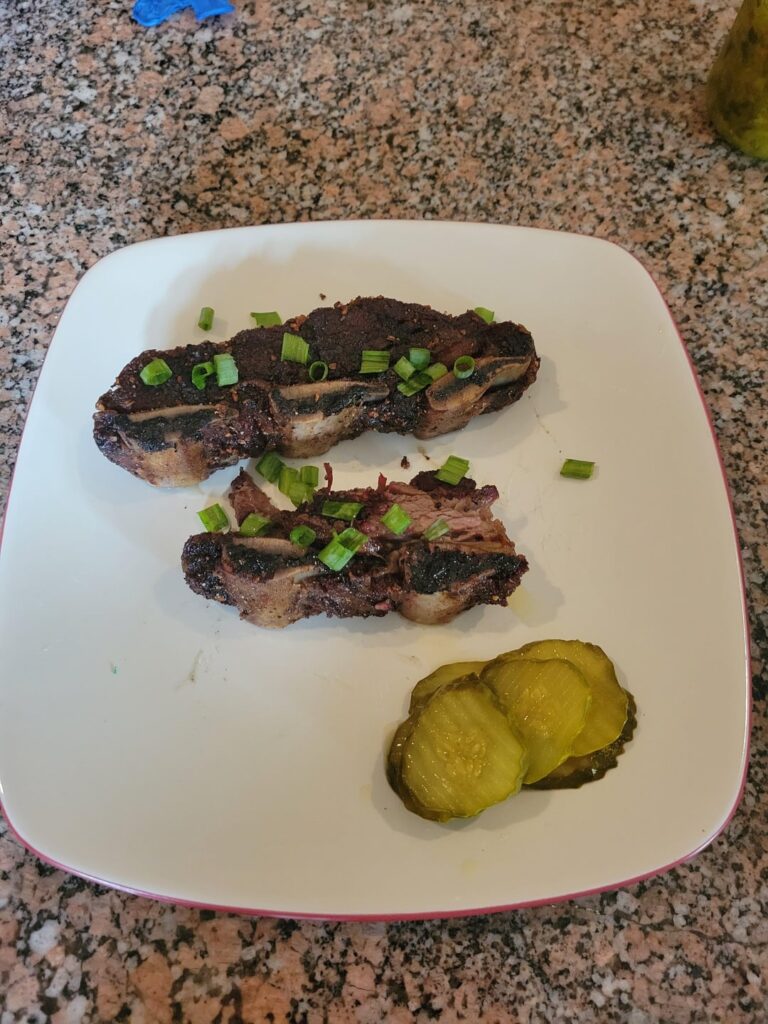 Cross cut beef short ribs