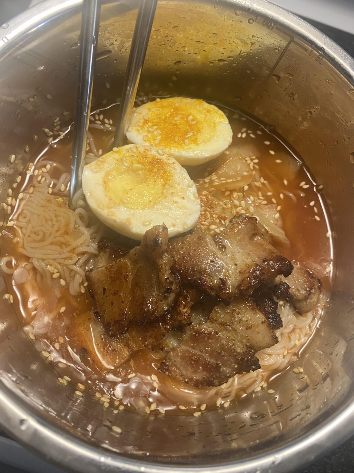 Bibim-naengmyeon w/ pork belly