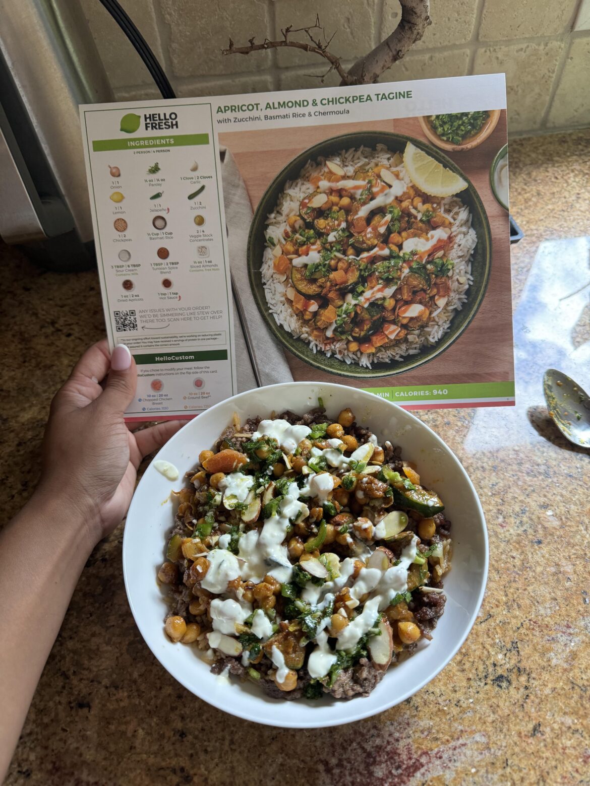 Apricot, almond, and chickpea tagine with beef!