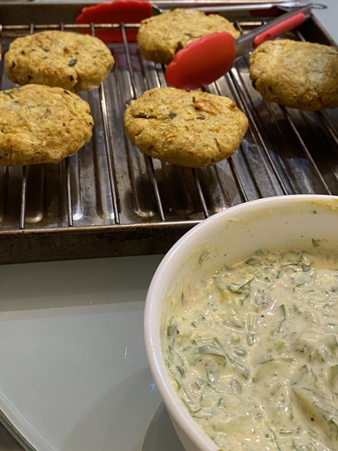 Air fryer Aloo Tikka and Cucumber Cilantro Raita!