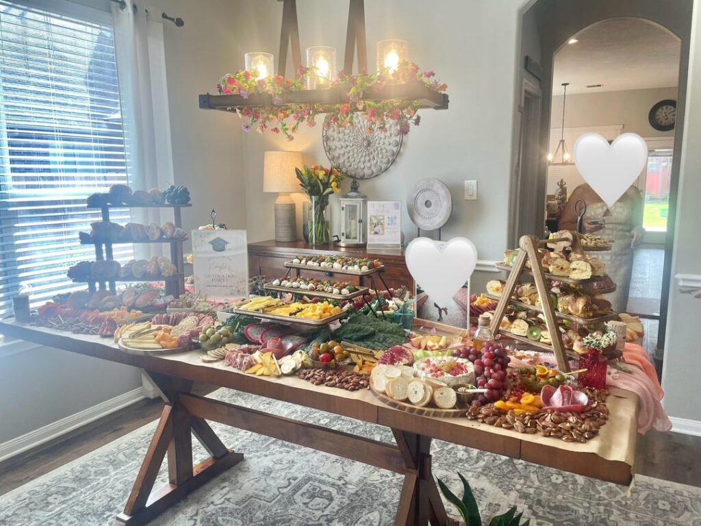 Grazing table for my nieces graduation party. My first attempt at a table.