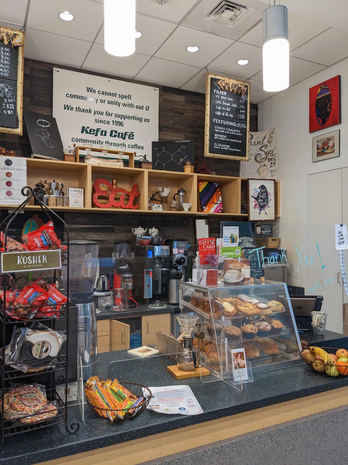 A tiny shop inside the local library/community center