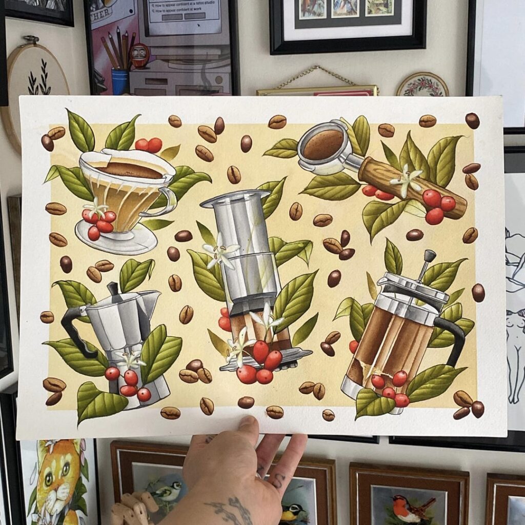 Recently finished up this coffee painting ☕️