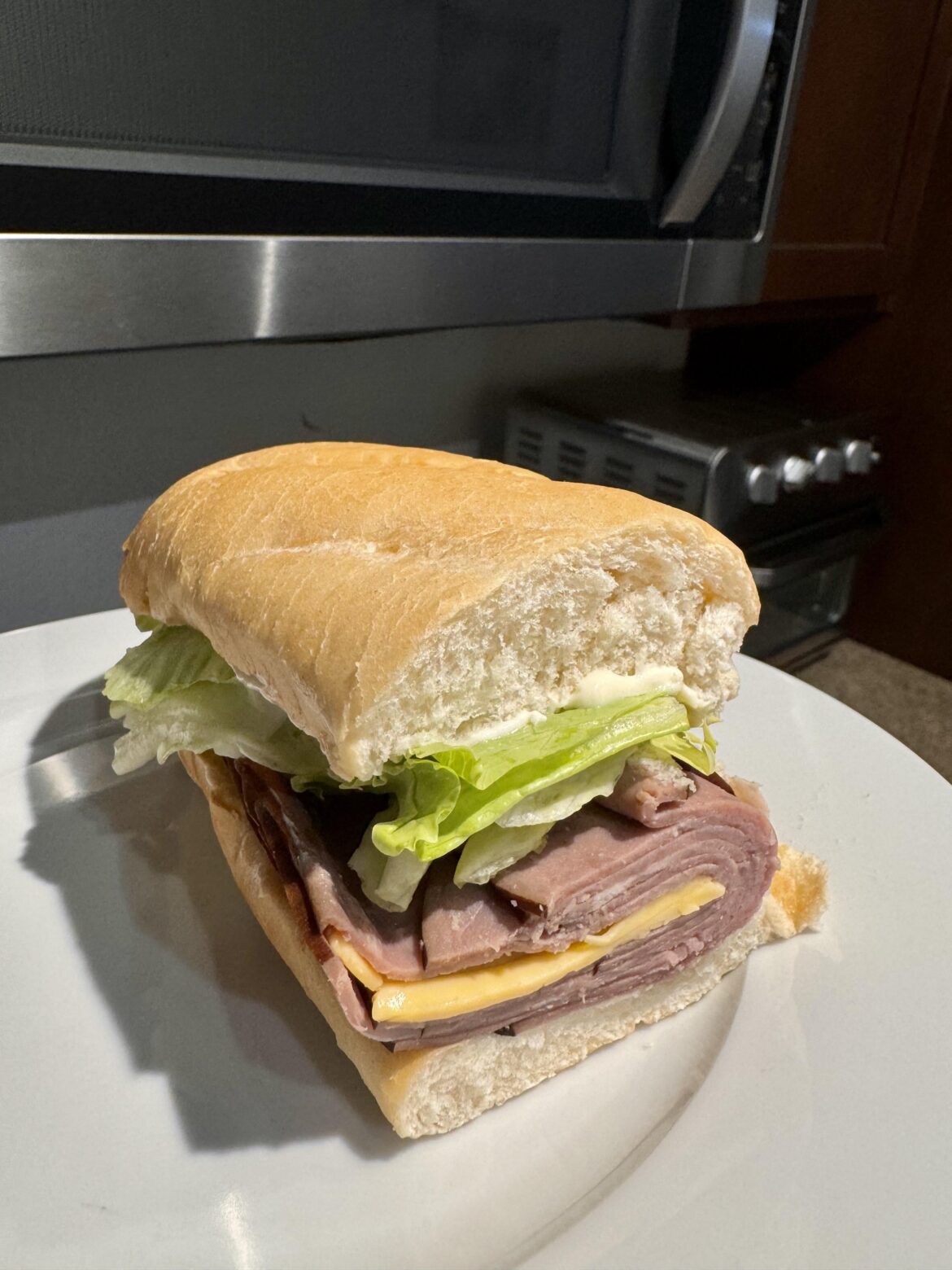 I thought this quite the handsome little roast beef and cheese sandwich