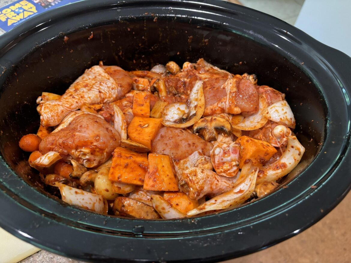What’s better on a day where it’s over 100° than a slow cooked spicy Korean chicken stew (Dakdoritang)?