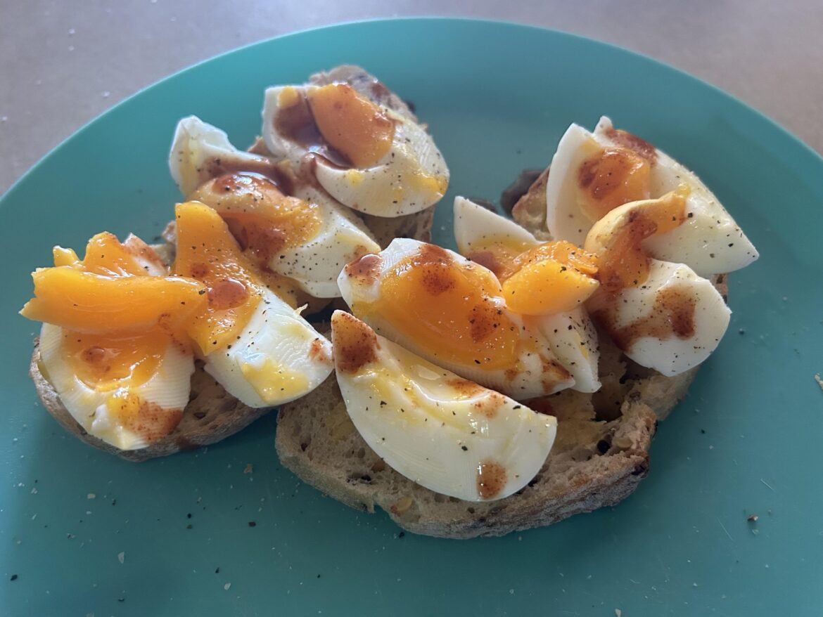 Made toast. Put an egg on it.