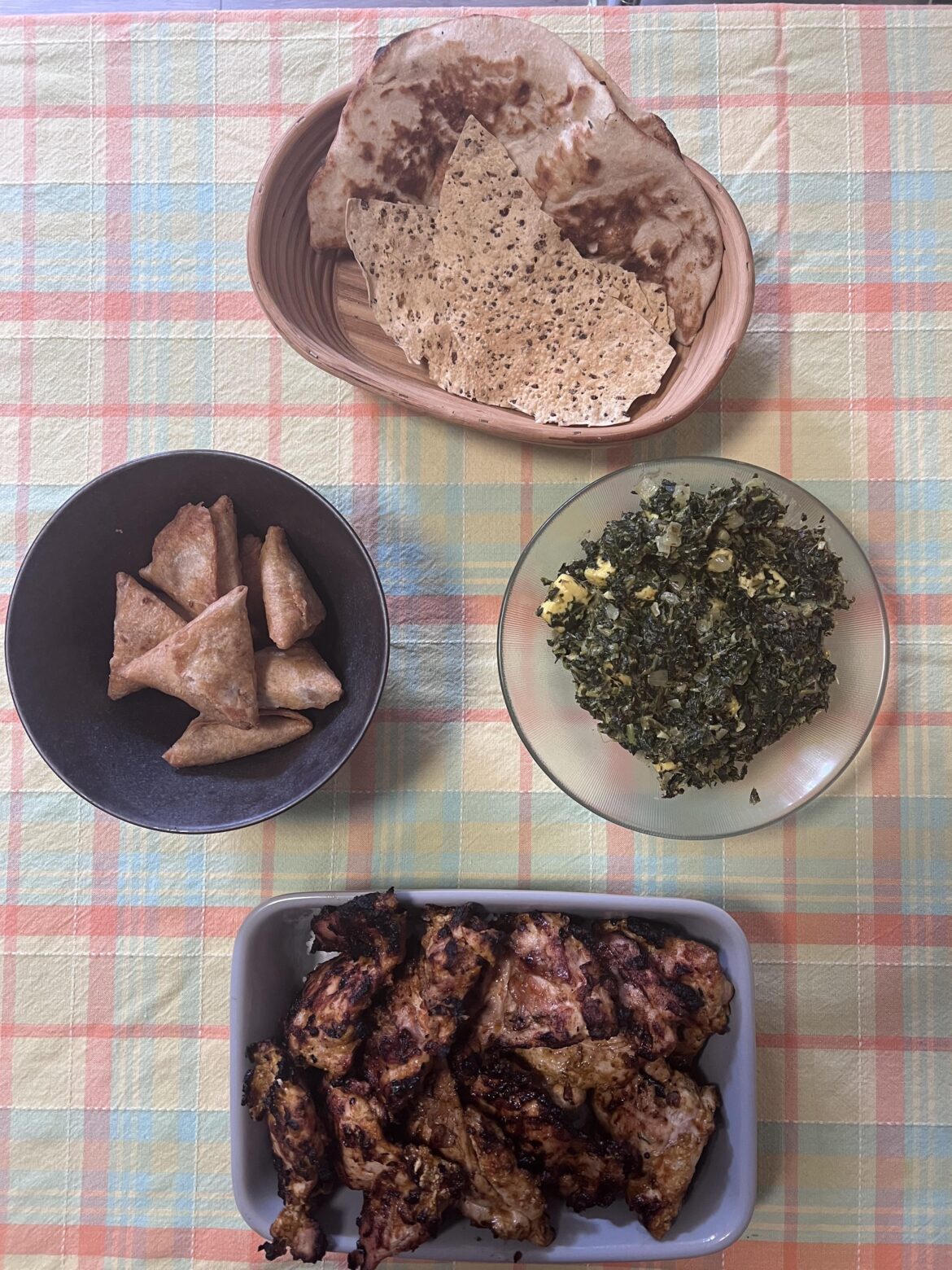 Tandoori Chicken with Saag Paneer.