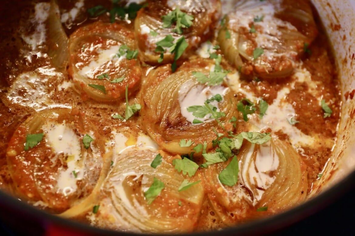 Indian Whole Roasted Onion Curry