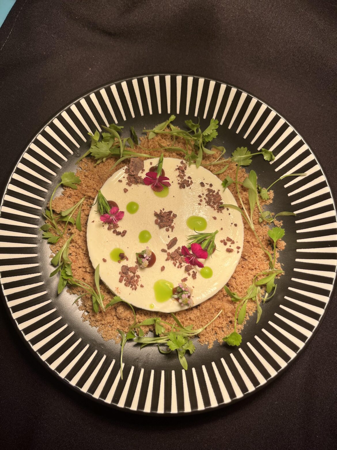 Mint Semifreddo, Dark Caramel,  Coco Nibs, Mint Oil, Brown Sugar Crumble