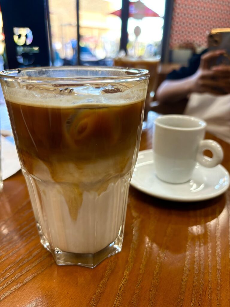 An Ice Latte and Espresso at Vida e Caffe in Gaborone, Botswana🇧🇼