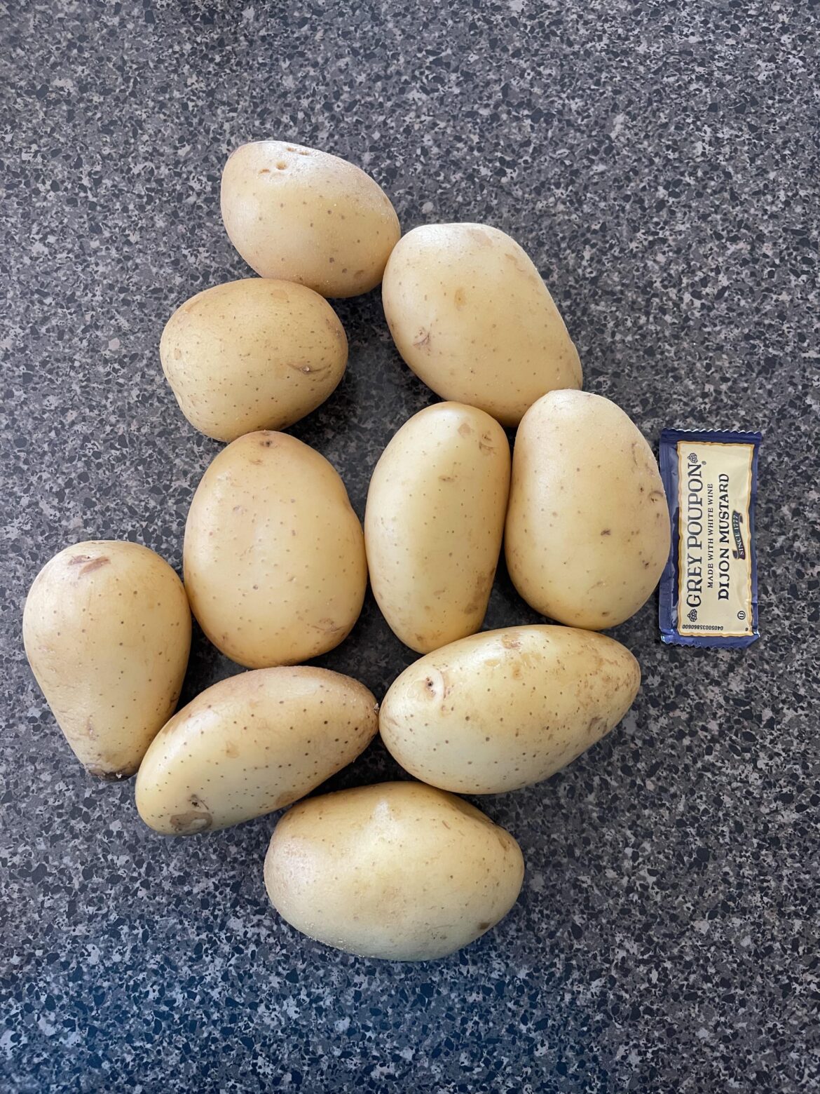 Hey Guys! Big potatoes are back!! Got some surprisingly big potatoes today in my box. Dijon packet for scale :-)