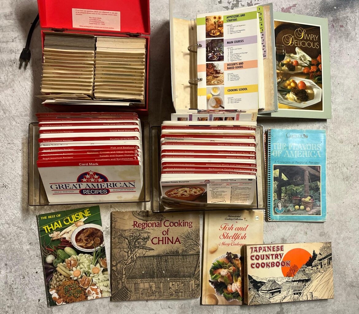 Found a box of cookbooks and recipes from the 80s (?) in the garage attic. Some of these are pretty cool…! What do I even do with all this?